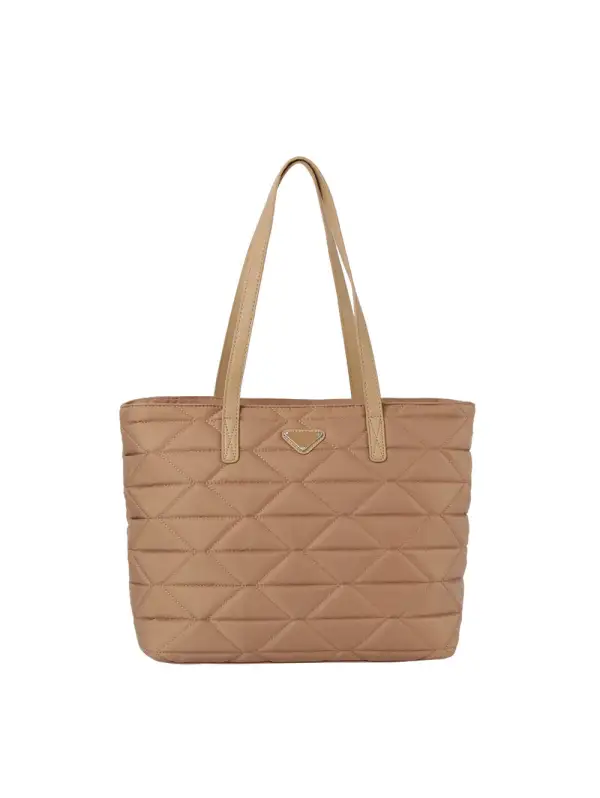 Quilted Big Pouch Tote Bag