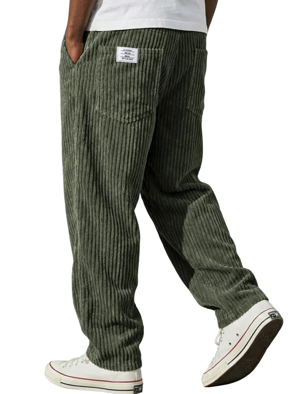 Relaxed Corduroy Seamed Detail Trousers