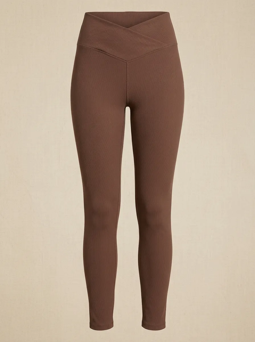 Ribbed V-Waist Leggings