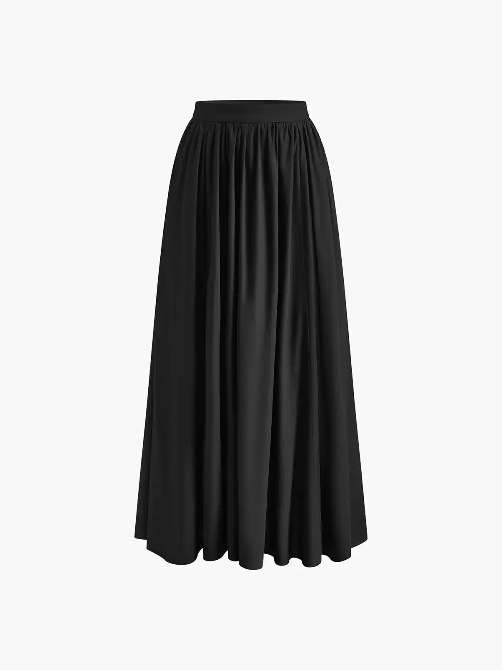  High Waist Pleated Maxi Skirt