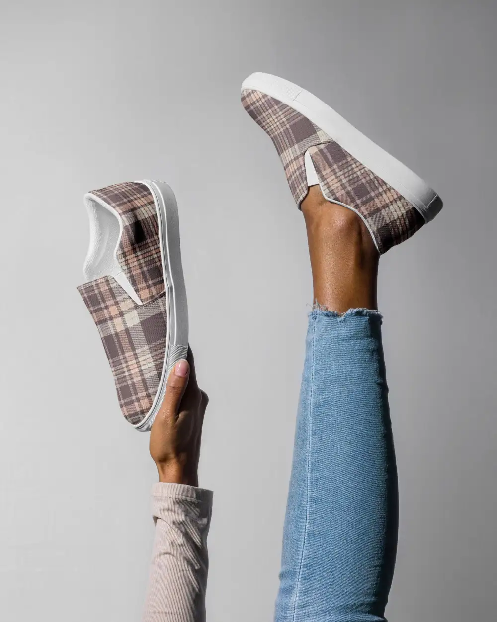 Spiced Check Slip On Shoes