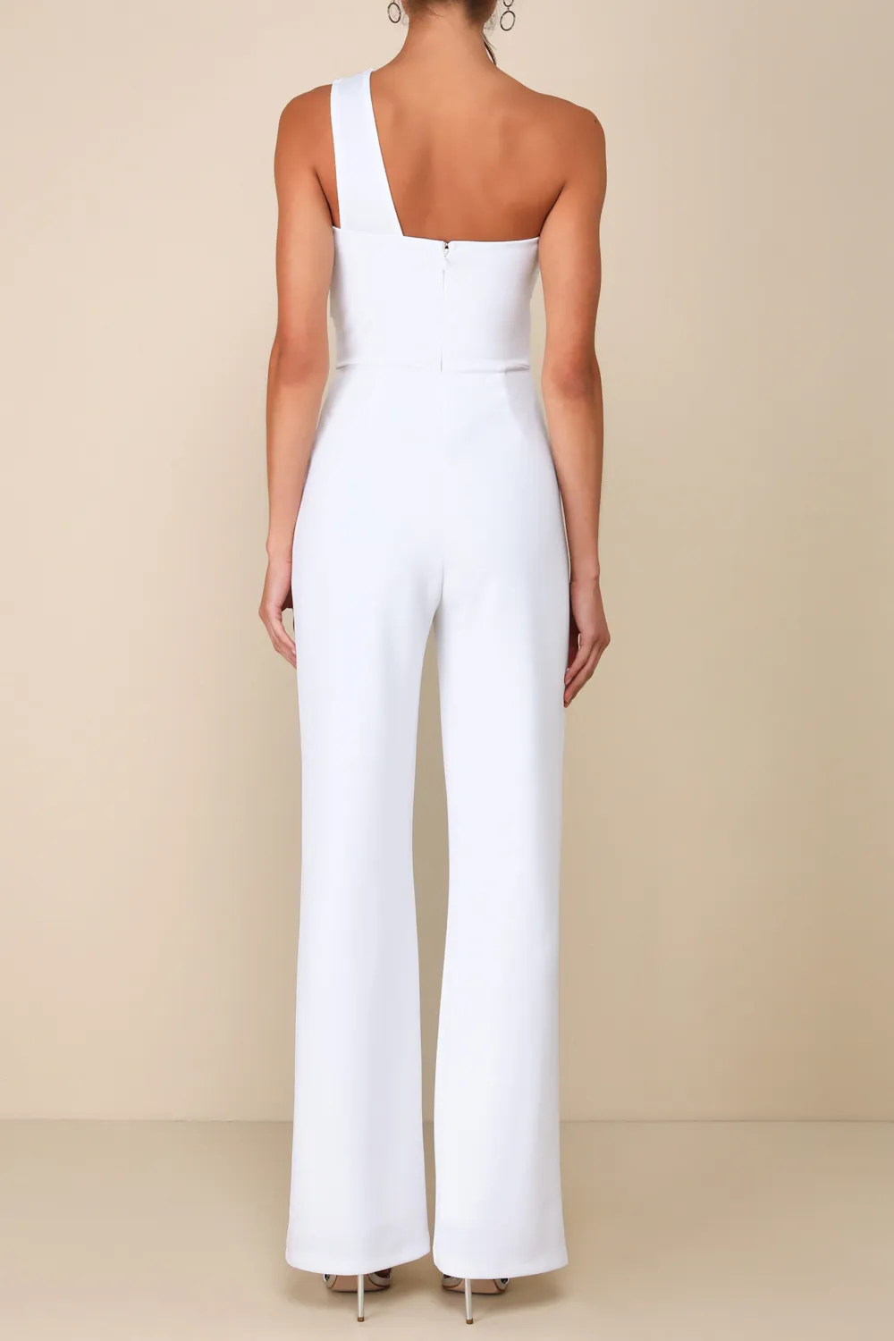 Casual Style One-Shoulder Sleeveless Jumpsuit