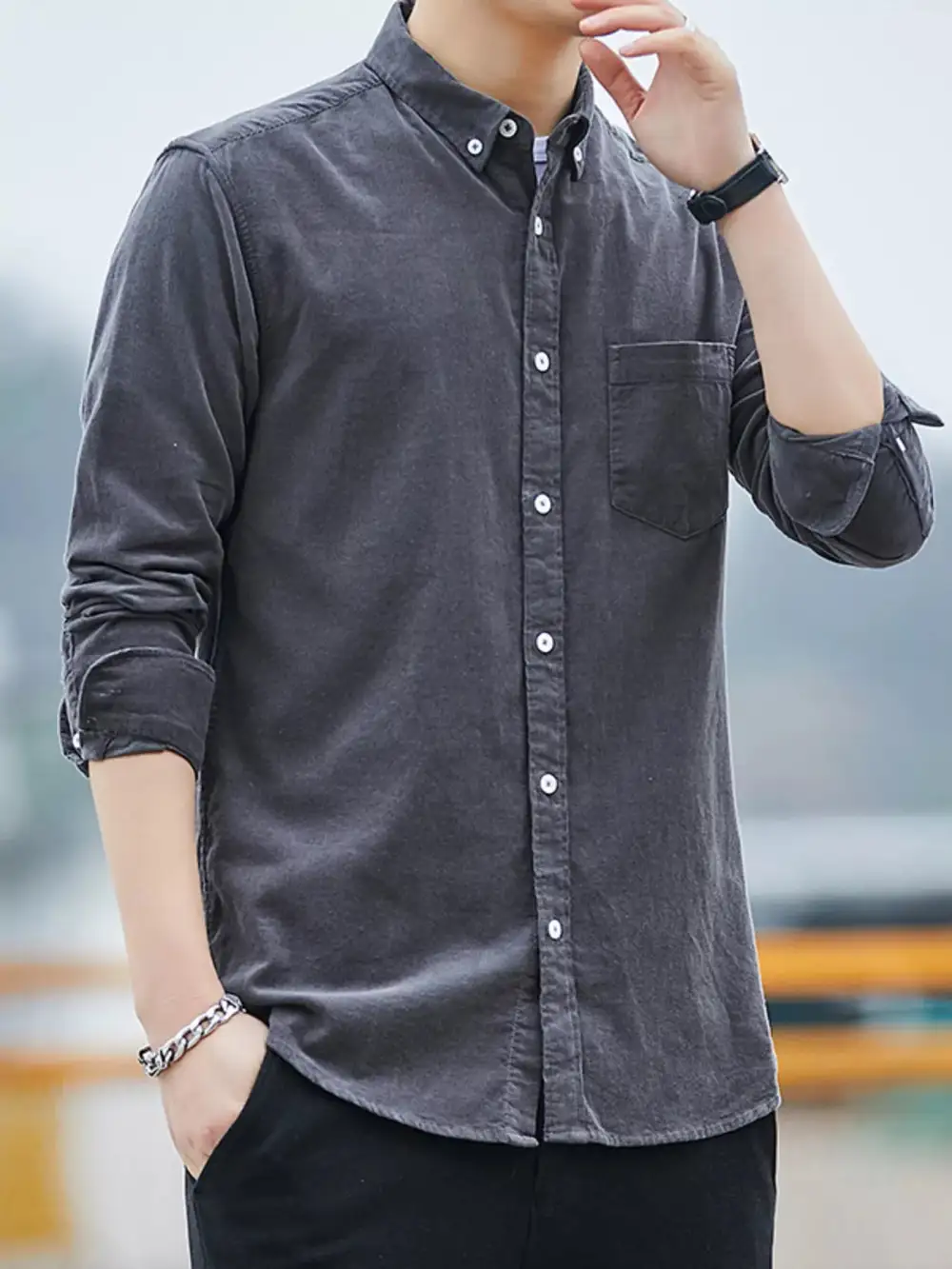 Corduroy Long Sleeve Shirt