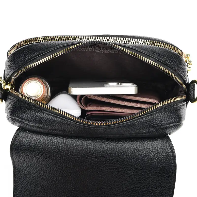 Modern Soft Zip-Top Crossbody Bag