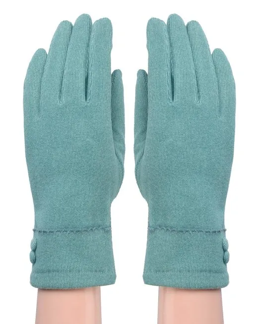 Button Detail Suede Gloves