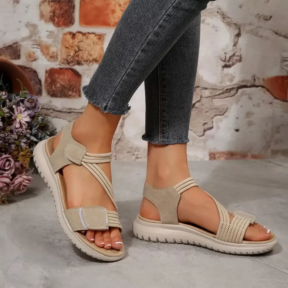 Lounge Open Toe Wedge Sandals