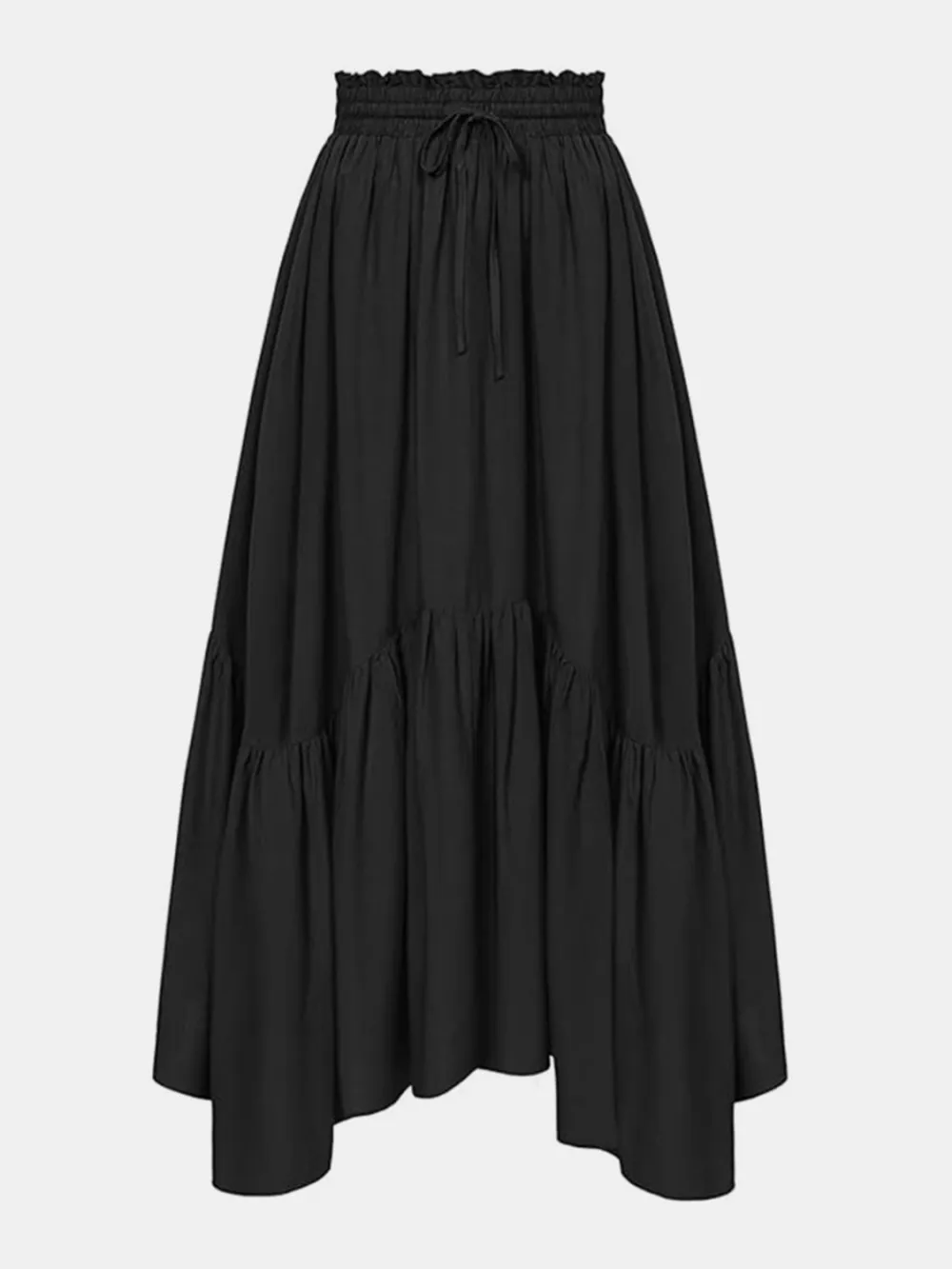 Smocked Waist Band Ruched Skirt