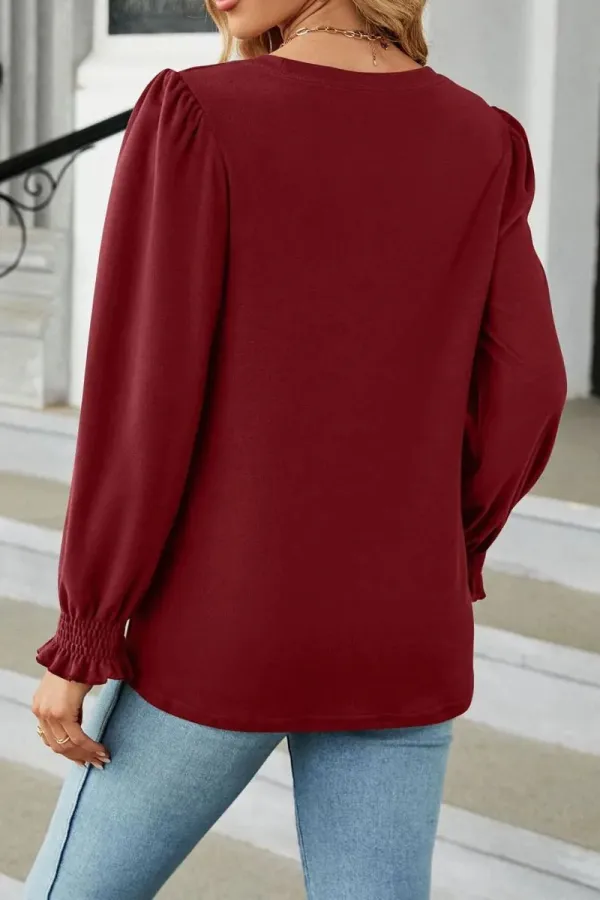 Modern Round Neck Long Sleeve T-Shirt