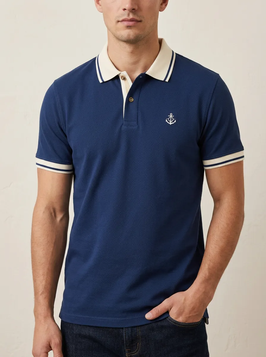 Men's Classic Comfort Anchor Printed Polo Shirt