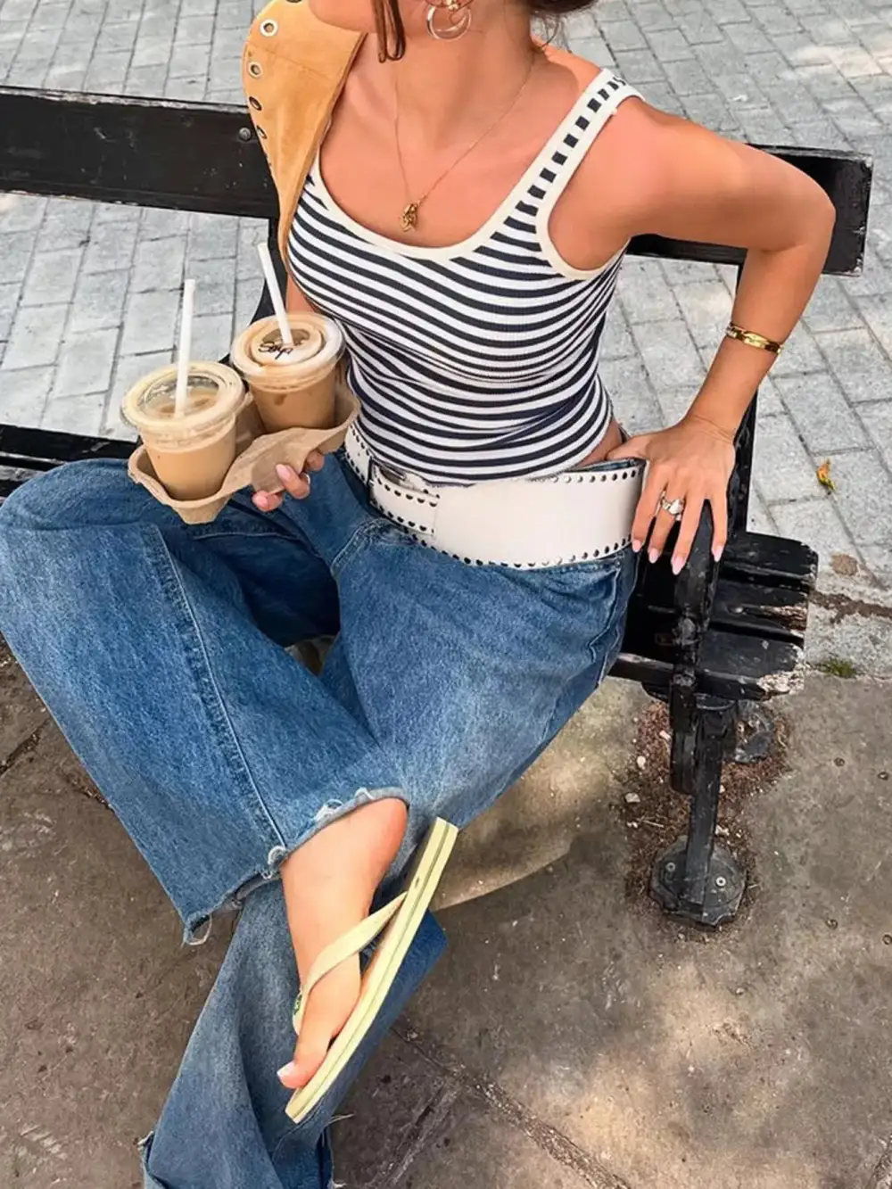 Scoop-Neck Striped Tank Top