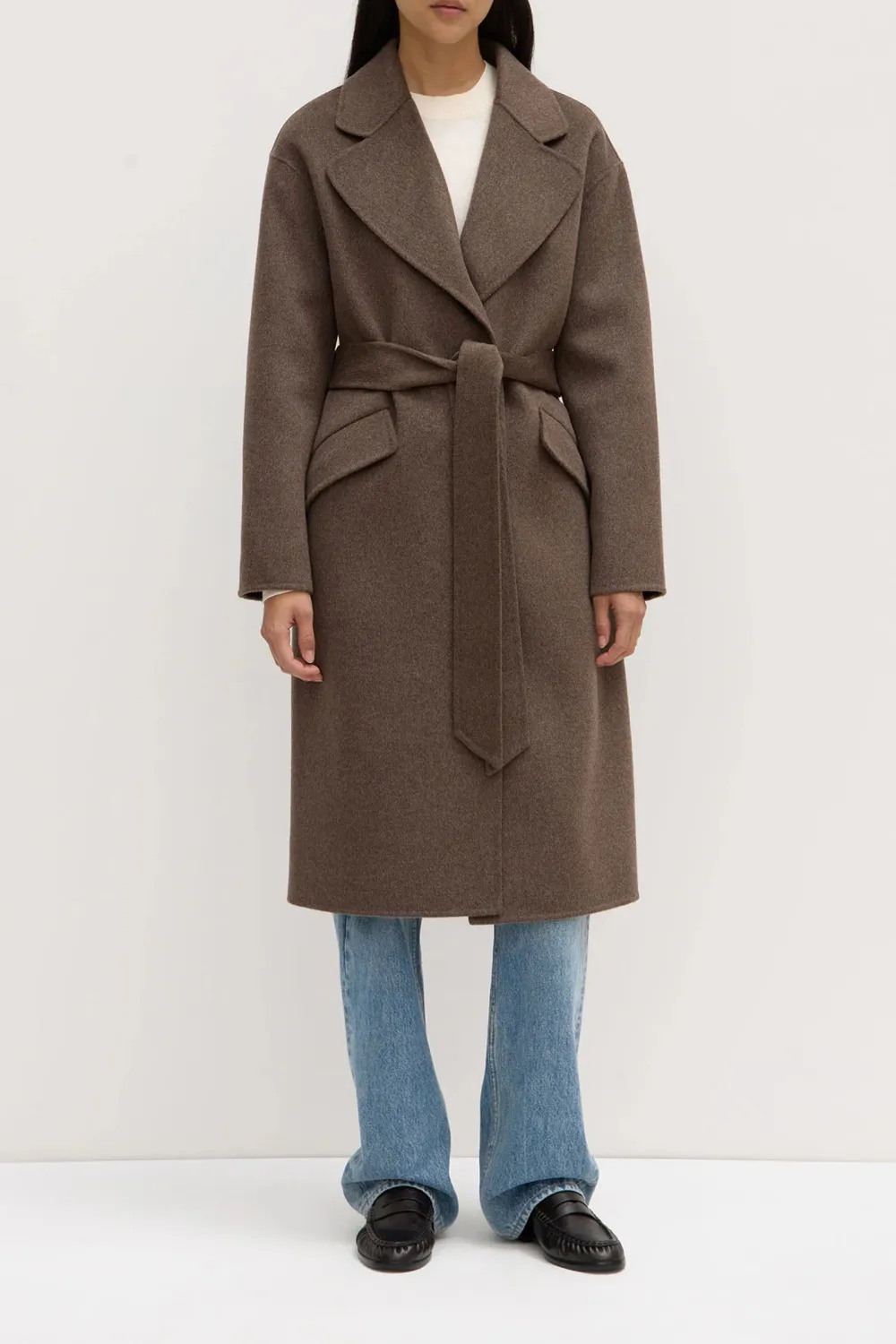 Shoulder Down Single Breasted Coat