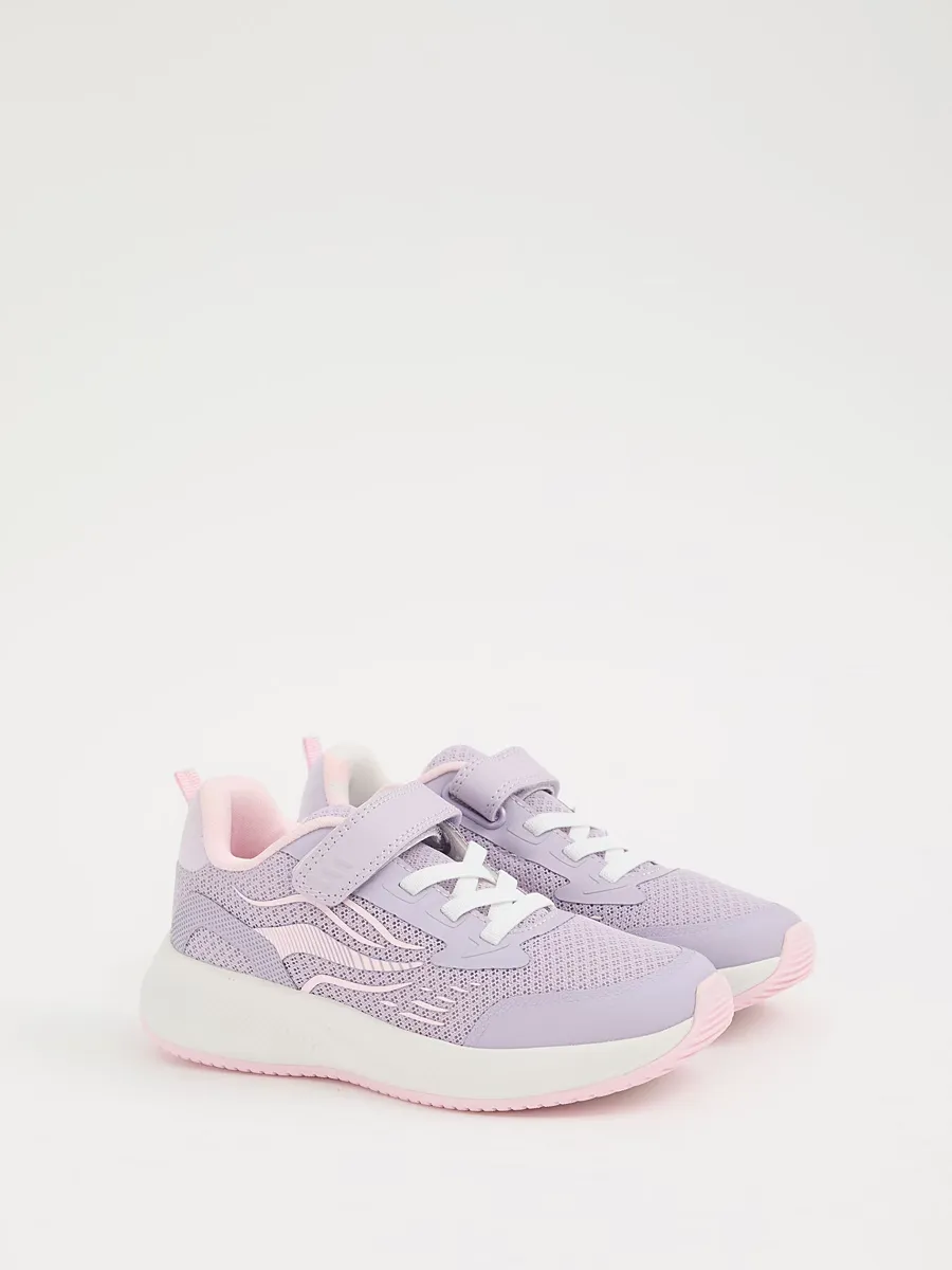 Lilac and Pink Mesh Single Strap Trainers