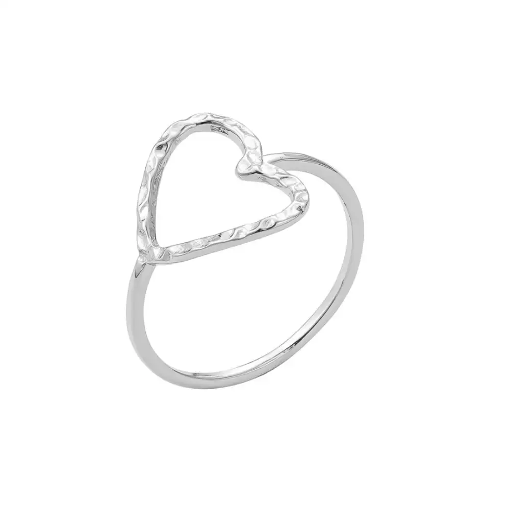 Classic Heart Open-Band Band Fashion Ring
