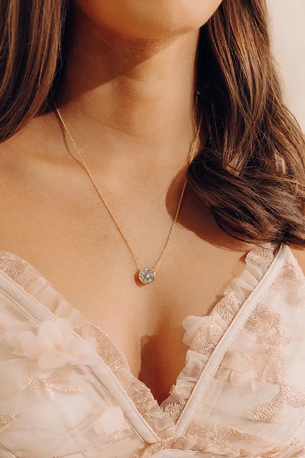 Simulated Diamond Pendant Necklace