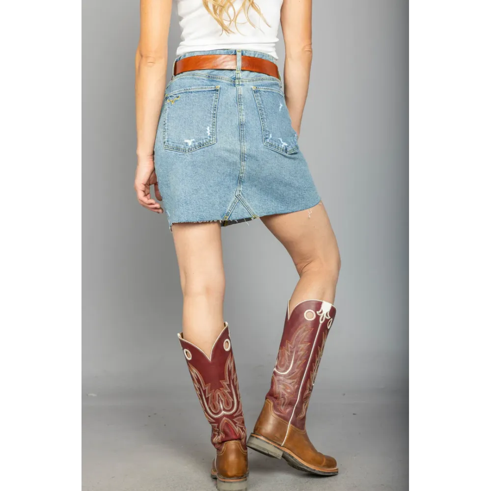 Western Inspired Denim Everyday Skirt