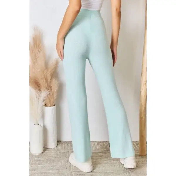 Classic  Full Size High Waist Ultra Soft Knit Flare Pants