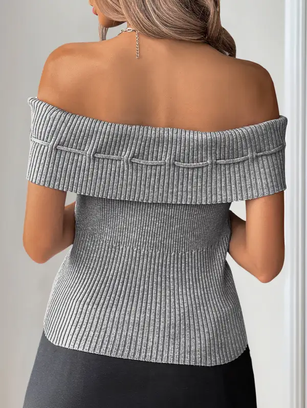 Knit Top with Bow Tie Design Blouse