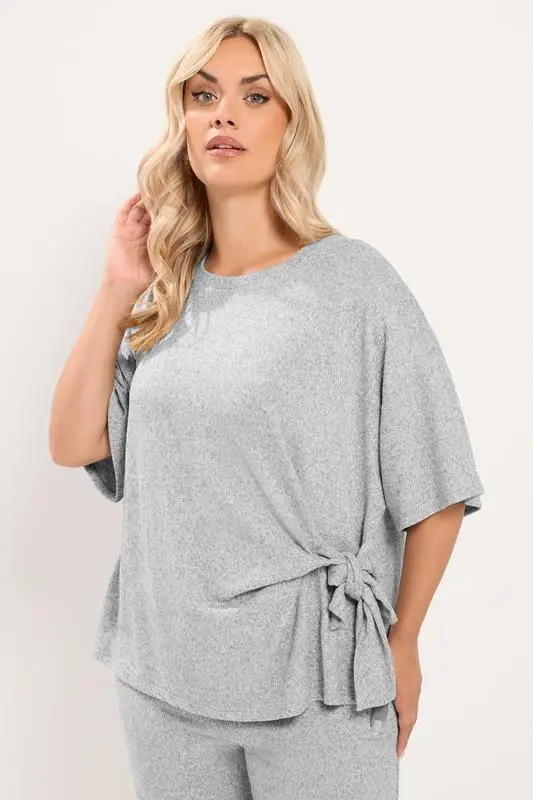 Grey Side Knot Soft Touch Top