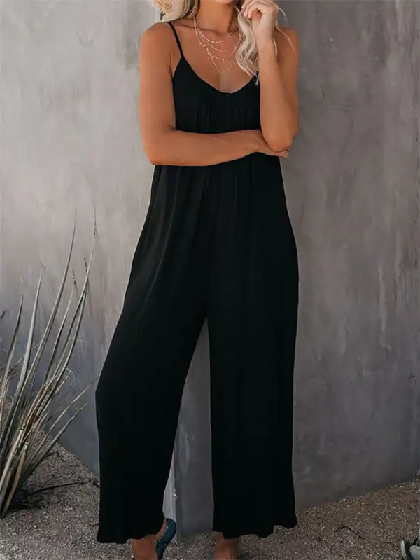 Trousers Clean Side Pocket Loose Spaghetti Accessory