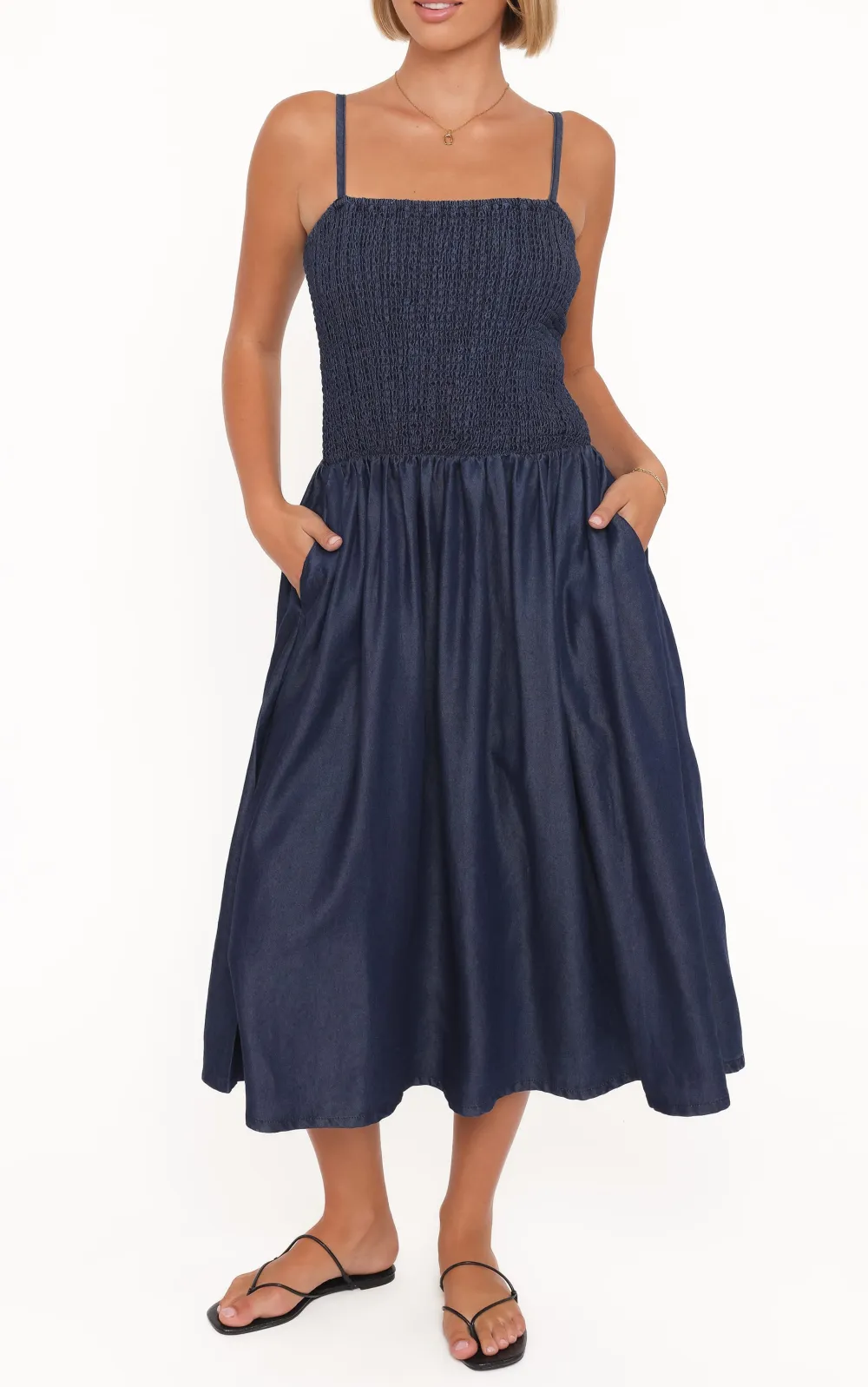 Rayon A-Line Midi Dress