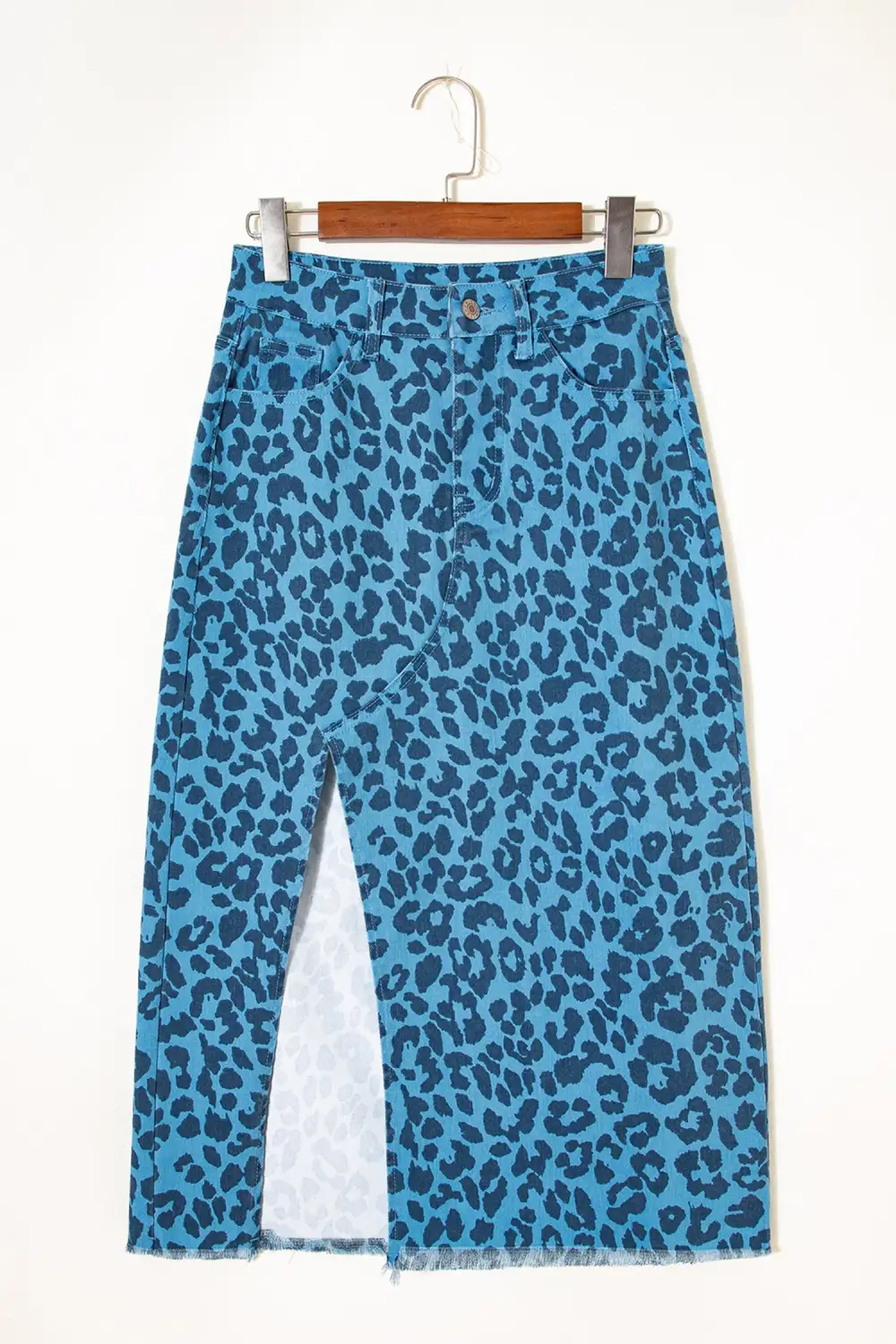Tailored Denim Printed Skirt