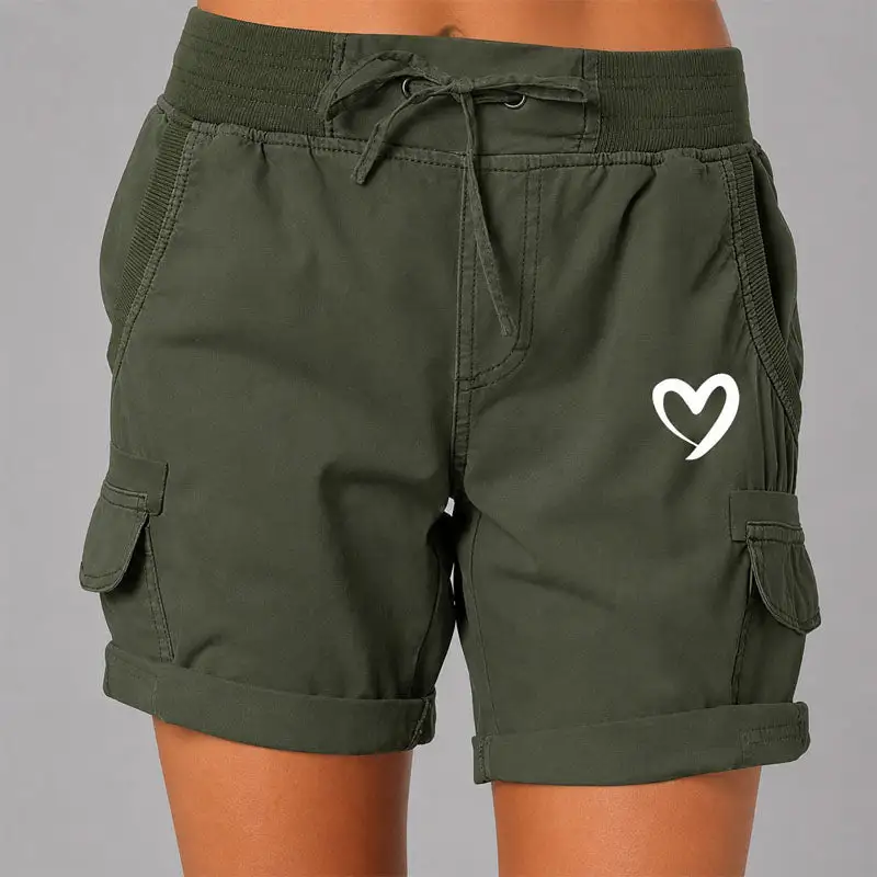 Women's Heart Graphic Cargo Lounge Shorts