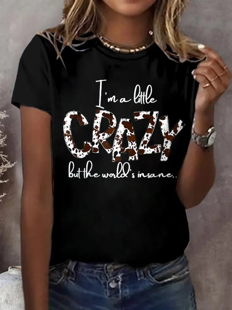 Funny Slogan Printed Short-Sleeved T-Shirts