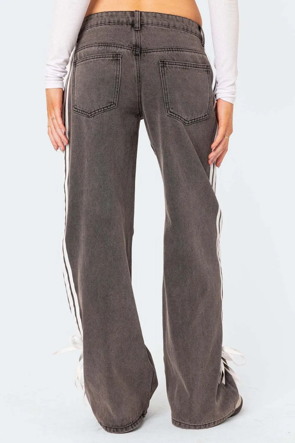 Side Striped Loose Fit Denim Jeans