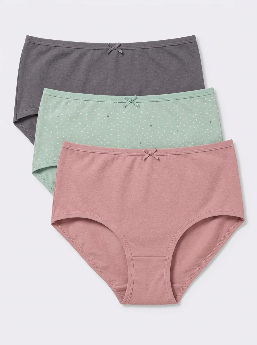 Classic Heart Women's Three-Piece Panty Set