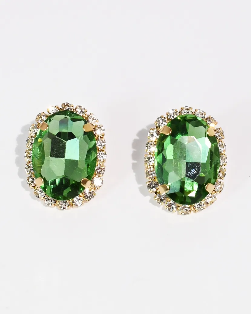 Refined Crystal Accent Stud Earrings