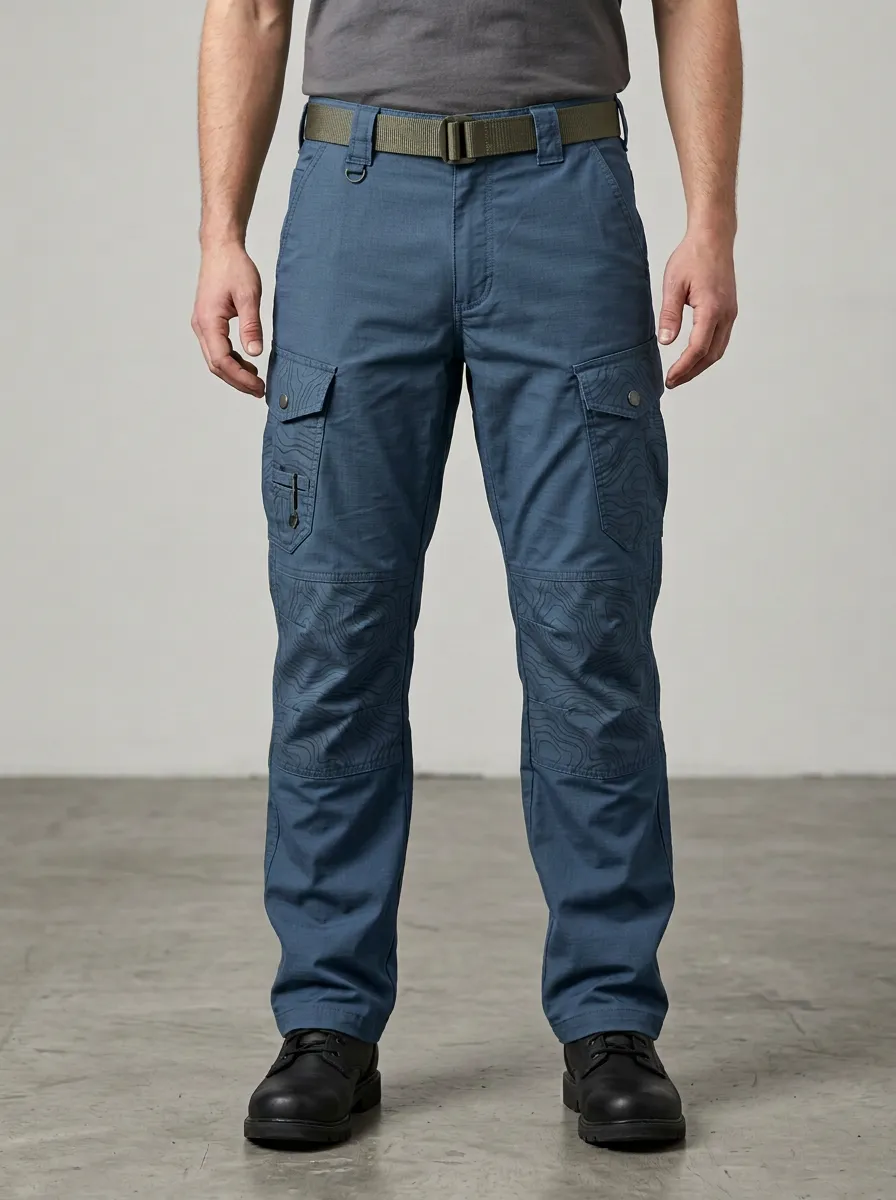 Unisex Outdoor Topographic Map Printed Tactical Work Pants — Casual Rotation
