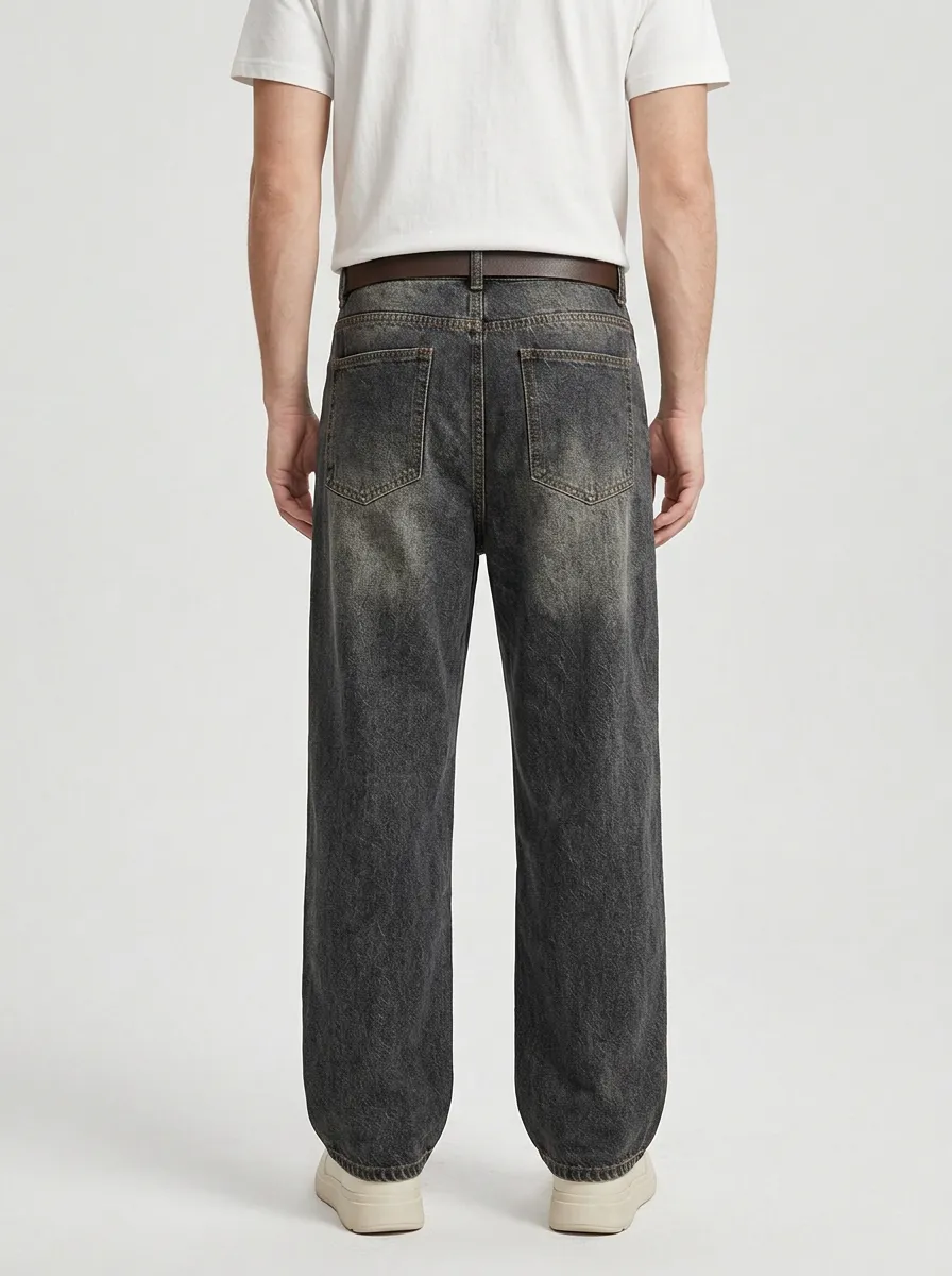Unisex Contemporary Streetwear Graffiti Star Jeans