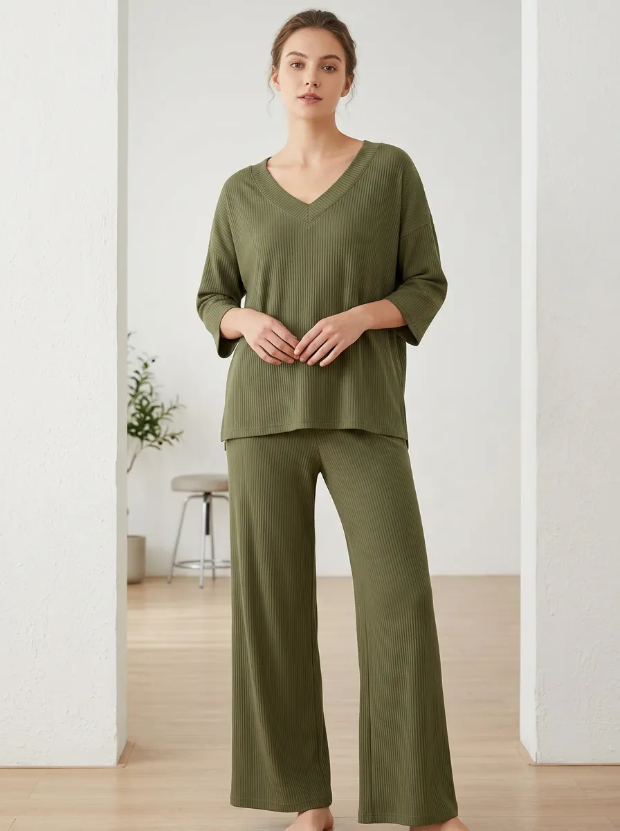 Button-Front Women's V-Neck Shirt
