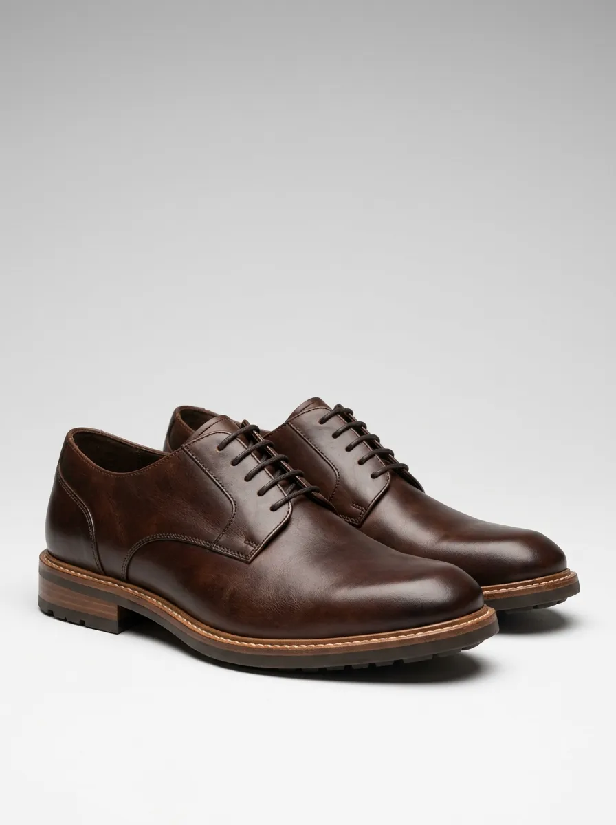 Men's Classic Business Brown Leather Oxford Shoes