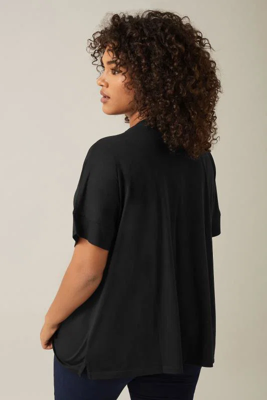 Black V-Neck Modal Rich T-Shirt detail 2