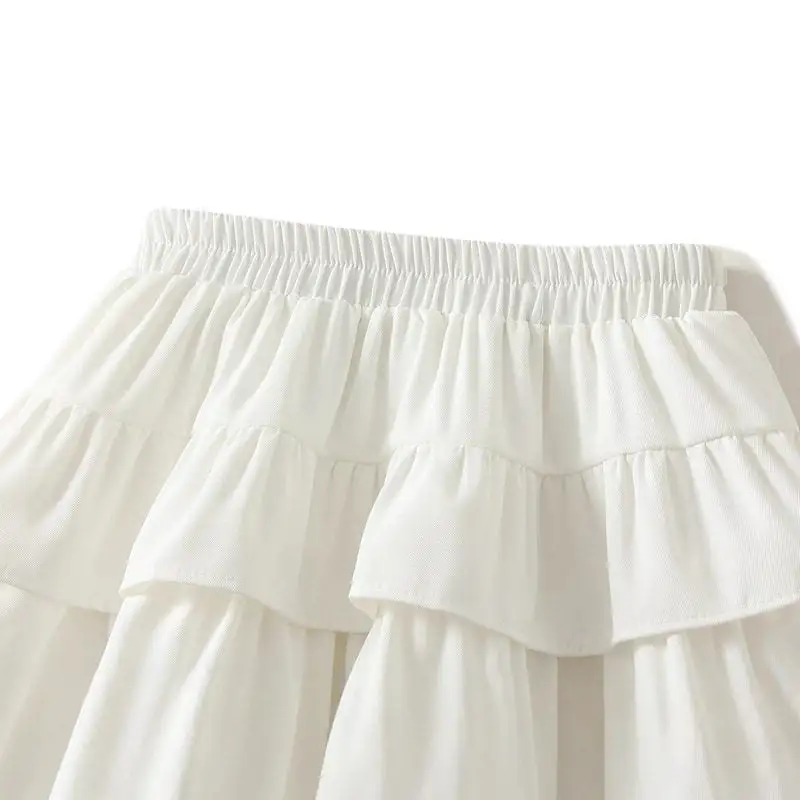 Classic Utility A-Line Flared Skirt With Elastic Waistband