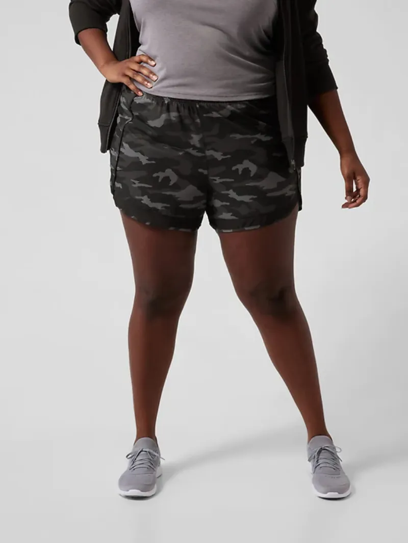 Black Patterned Athletic Shorts For Edgy Active Style