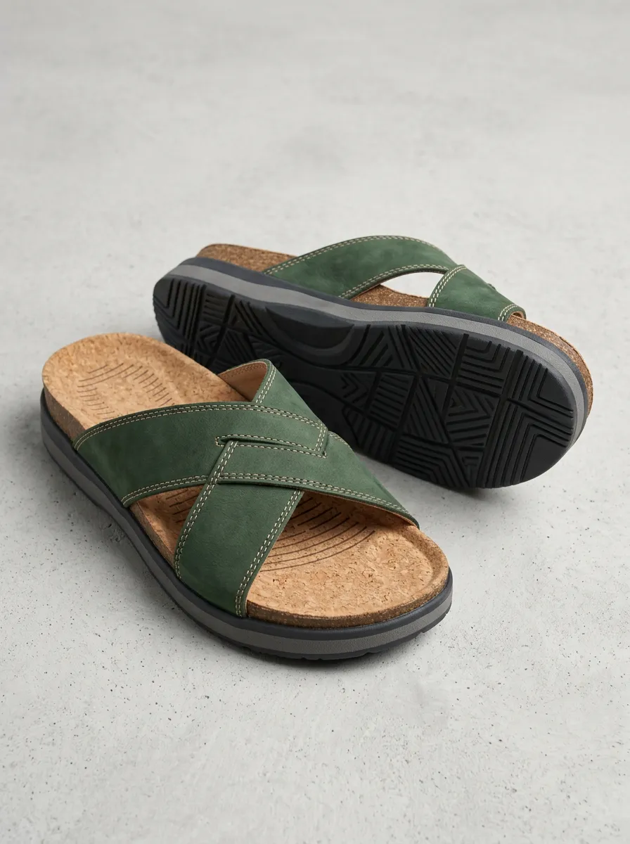 Men's Outdoor Sandals Cross Strap Graphic Detail