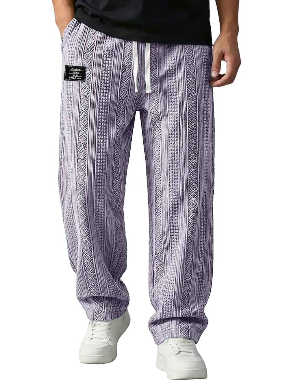 Layered Jacquard Pull On Trousers