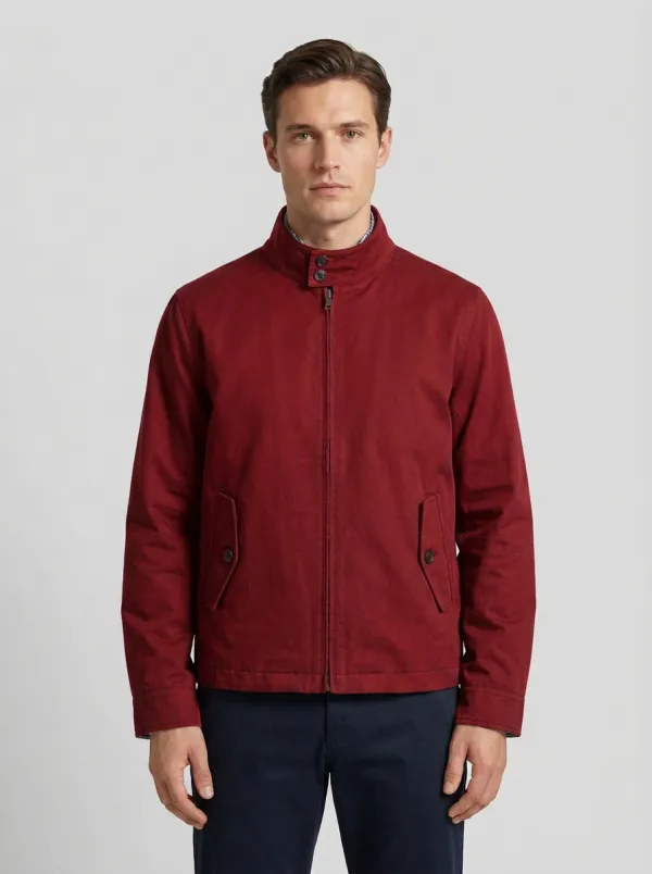 Men's Minimalist Navy Stand Collar Zip-up Jacket