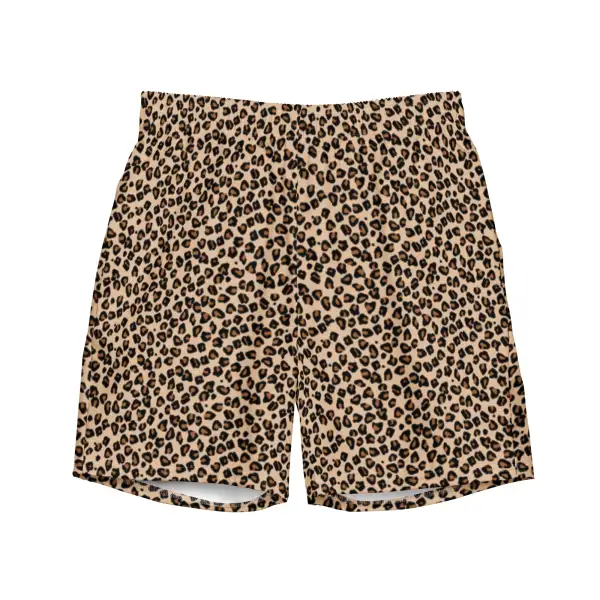 Quick Dry Leopard Print Swim Trunks