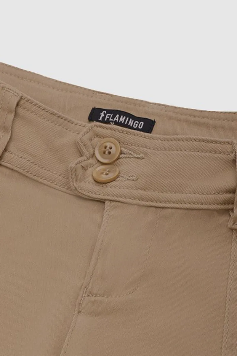 Solid Slant Pocket Low Rise Flare Jeans