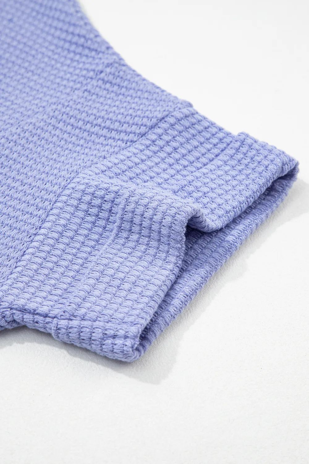 Wisteria Waffle V Neck Short Sleeve Top