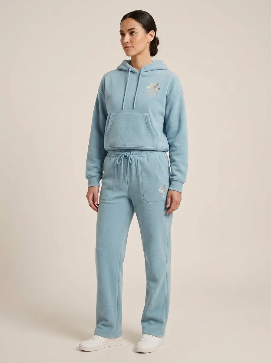 Women's Embroidered Hoodie And Jogger Set
