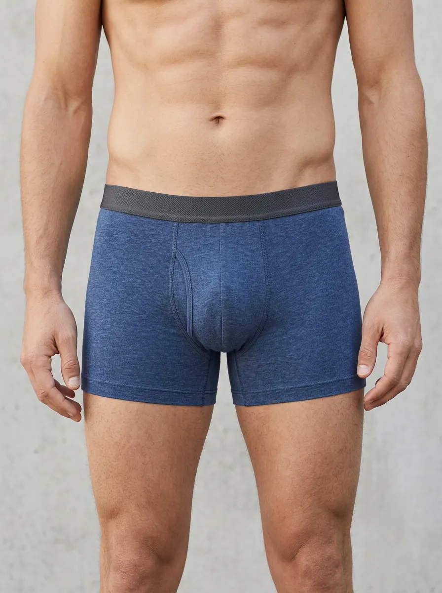 Men's Blue Heathered Boxer Briefs