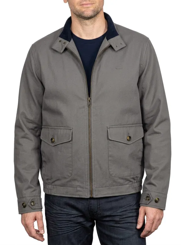 Men's Casual Outdoor Olive Green Cotton Zip-up Jacket
