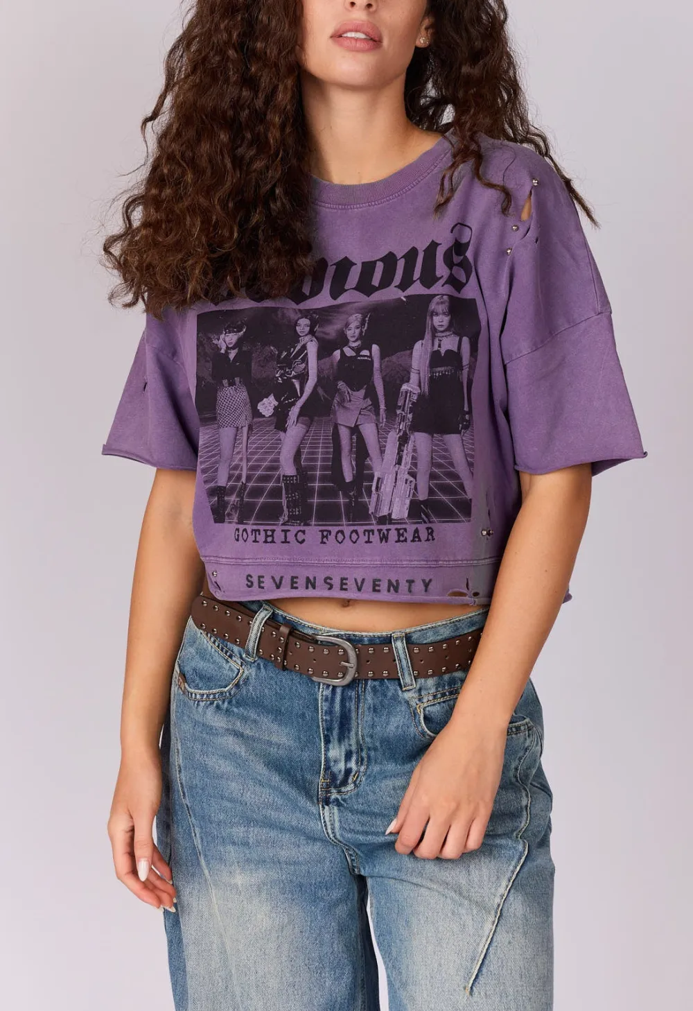 Cropped Studded T-Shirt