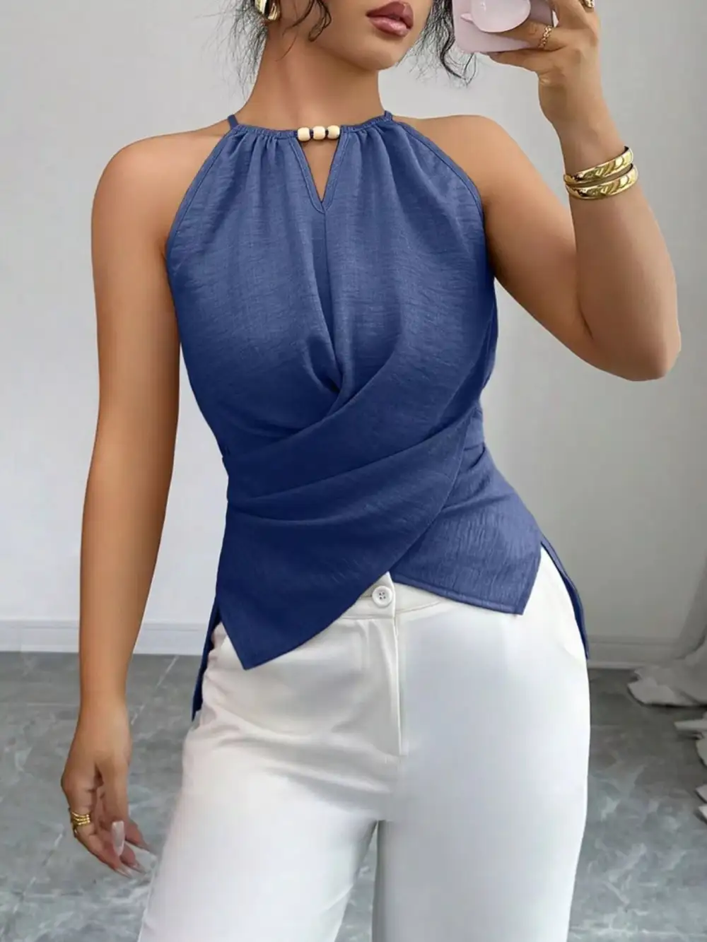 Halter Neck Crisscross Cami