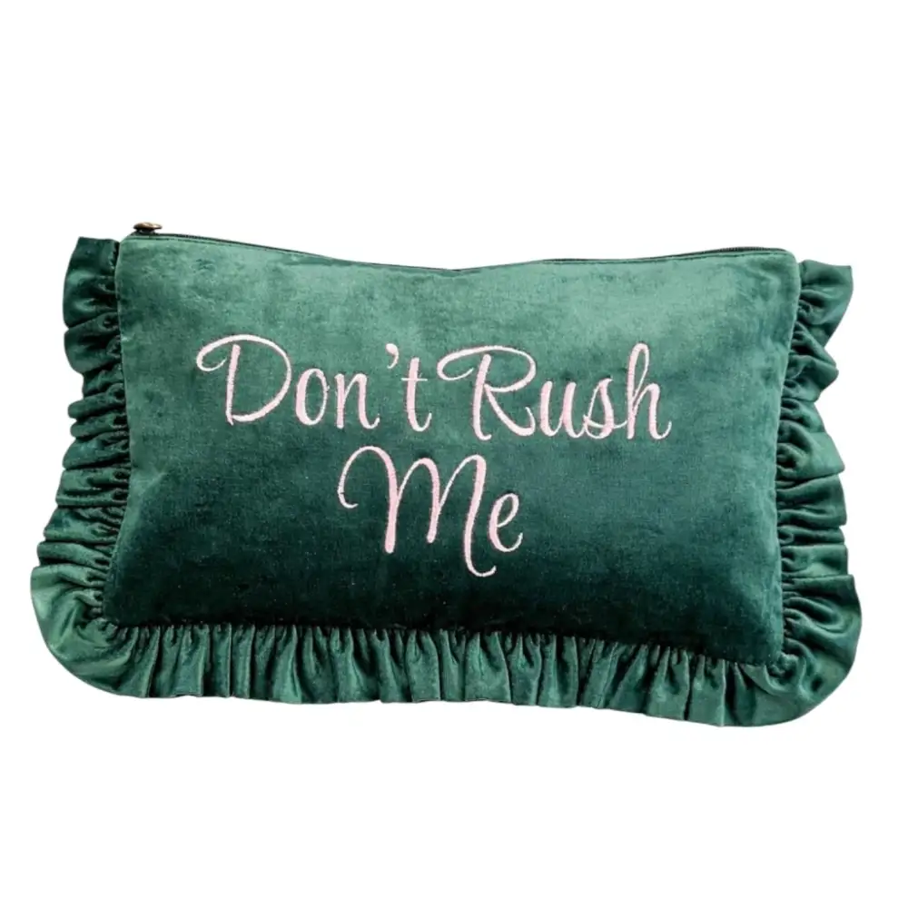Don't Rush Me Ruffle Velvet Pouch