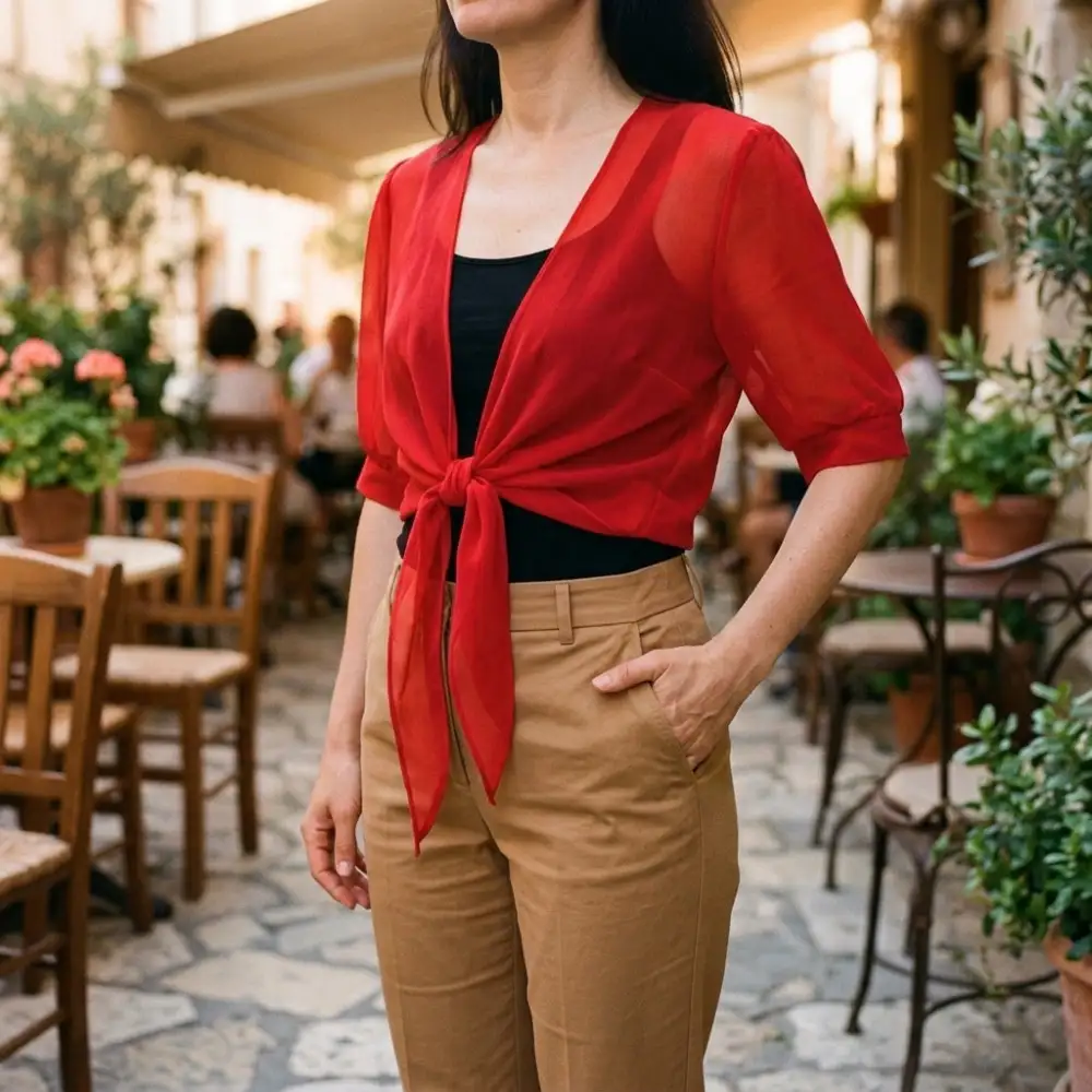 Sheer Chiffon Cardigan
